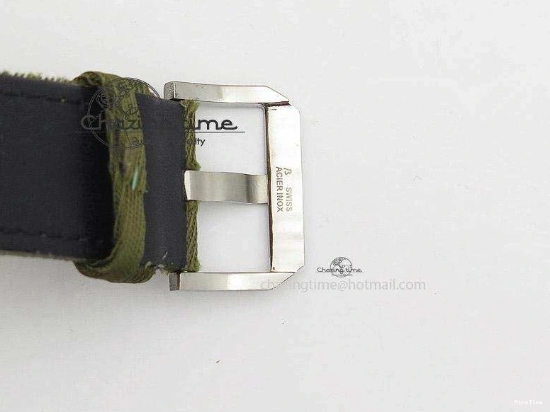 MIROTIME 0308 Big Pilot Top Gun Miramar PVD Plated Titanium on Green Nylon Strap A23J Refined 7398